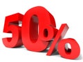 Red fifty percent off. Discount 50%. Royalty Free Stock Photo