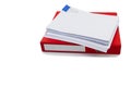 Red files folder retention of contracts and paper Royalty Free Stock Photo