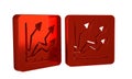 Red Financial growth increase icon isolated on transparent background. Increasing revenue.