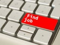 Find job button on a computer keyboard. Royalty Free Stock Photo