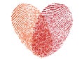 Red fingerprint heart, vector Royalty Free Stock Photo