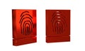 Red Fingerprint icon isolated on transparent background. ID app icon. Identification sign. Touch id.