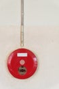 Red fire alarm box for warning security system mounted Royalty Free Stock Photo