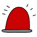 Red fire alarm light for hazard warning, doodle style vector element Royalty Free Stock Photo