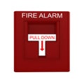 Red fire alarm switch with pull down lever Royalty Free Stock Photo