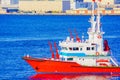 Red fire boat close-up Royalty Free Stock Photo