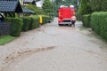 Fire department rushes to rescue when floods hit village in Europe after heavy rain