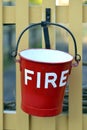Red fire bucket Royalty Free Stock Photo