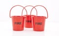 Red fire buckets Royalty Free Stock Photo