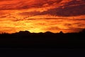 Red Fire Desert Arizona Hill Sunset Royalty Free Stock Photo