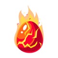 Red Fire Egg In Flames, Fantastic Natural Element Egg-Shaped Bright Color Vector Icon Royalty Free Stock Photo