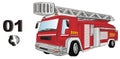 Fire truck and numbers Royalty Free Stock Photo