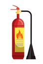 Red fire extinguisher firefighter tool on white Royalty Free Stock Photo