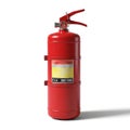 Red Fire Extinguisher with Label and Handle on a White Background safety equipment Royalty Free Stock Photo
