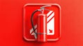 Red fire extinguisher mounted on a textured red wall Royalty Free Stock Photo