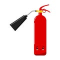 Red fire extinguisher with nozzle emoticon icon isolated on a white background. Royalty Free Stock Photo