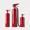Red fire extinguisher set Royalty Free Stock Photo