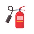 red fire extinguisher for suppressing fire in buildings Royalty Free Stock Photo