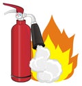 Red fire extinguishers