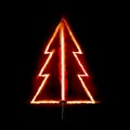 The red fire glowing Christmas tree. Vector illustration.