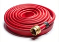 Red Fire Hose Coiled on Transparent Background Visualizing Emergency Response Equipment for Safety Training and Stock Royalty Free Stock Photo