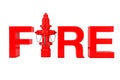 Red Fire Hydrant as Fire Sign. 3d Rendering Royalty Free Stock Photo