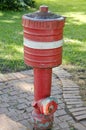 Red Fire Hydrant on City Sidewalk Royalty Free Stock Photo