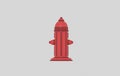 Red fire hydrant. 3d illustration