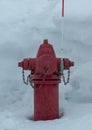 Red Fire Hydrant in Deep Snow Royalty Free Stock Photo
