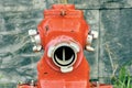 red fire hydrant detail for firefighters on the street. Royalty Free Stock Photo