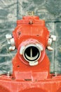 red fire hydrant detail for firefighters on the street. Royalty Free Stock Photo