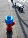 A red fire hydrant, faucet or fire hydrant, a water intake to provide a flow rate in the event of a fire. Water can be obtained fr