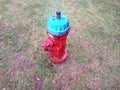 A red fire hydrant, faucet or fire hydrant, a water intake to provide a flow rate in the event of a fire. Water can be obtained fr