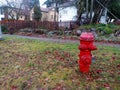 A red fire hydrant, faucet or fire hydrant, a water intake to provide a flow rate in the event of a fire. Water can be obtained fr