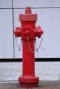 Red fire hydrant in Giffoni Valle Piana,Southern Italy.