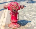 Red fire hydrant in Hong Kong Royalty Free Stock Photo