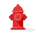 Red fire hydrant icon. Vector illustration Royalty Free Stock Photo