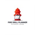 Red fire hydrant illustration with a calendar hanging on its front. The calendar has blank Royalty Free Stock Photo