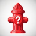 Red fire hydrant illustration with a question mark symbol at its center. The hydrant Royalty Free Stock Photo