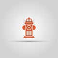 Red fire hydrant isolated vector colored icon