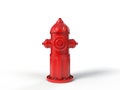 Red fire hydrant, isolated on white. 3D illustration Royalty Free Stock Photo
