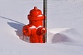 Fire hydrant buried in snow Royalty Free Stock Photo