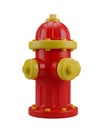 Red Fire Hydrant Minimalist 3D Rendering in a Soft And Smooth Renderer Royalty Free Stock Photo