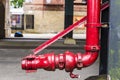 Red fire hydrant in New York City, USA