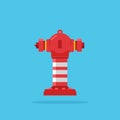 red fire hydrant pillar icon. fire extinguisher equipment illustration. Royalty Free Stock Photo