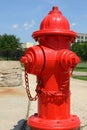 Red fire hydrant with stone background Royalty Free Stock Photo