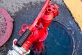 Red fire hydrant Royalty Free Stock Photo
