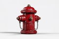 Red fire hydrant standing on white background Royalty Free Stock Photo