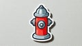 Red Fire Hydrant Sticker on Textured Gray Background Royalty Free Stock Photo
