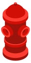 A red fire hydrant with a white background Royalty Free Stock Photo